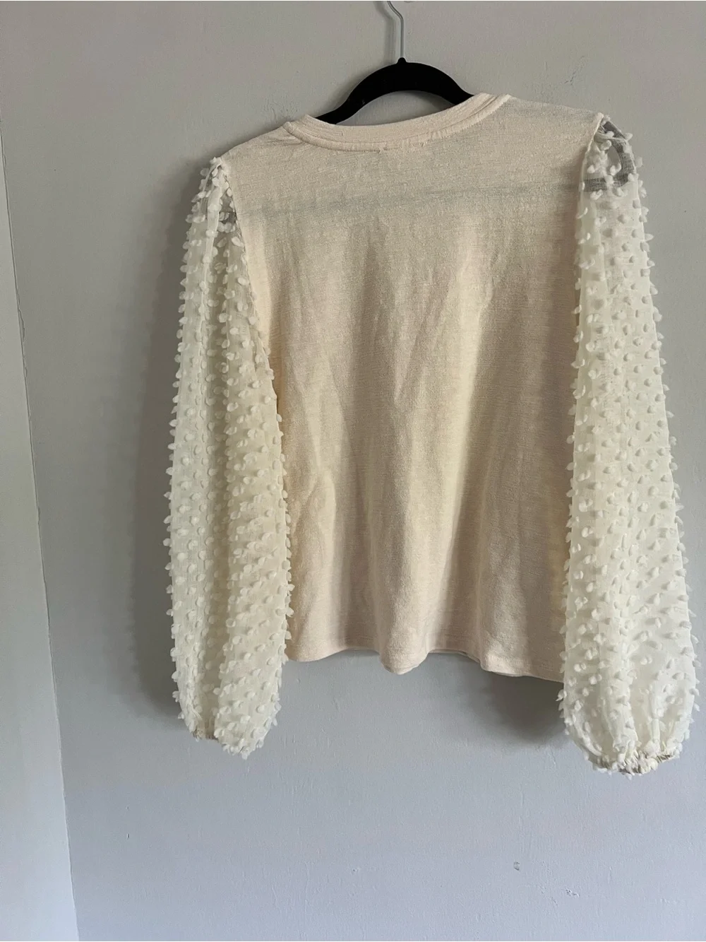 Anthropologie Maeve Textured-Sleeve Top Sz Large